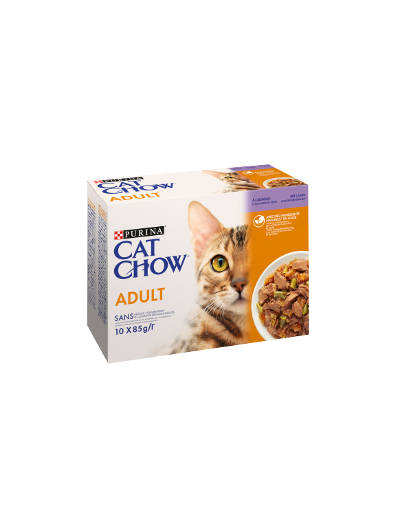 PURINA Cat Chow Adult Karma dla kotów z jagnięciną i zieloną fasolką w galaretce 10x85g