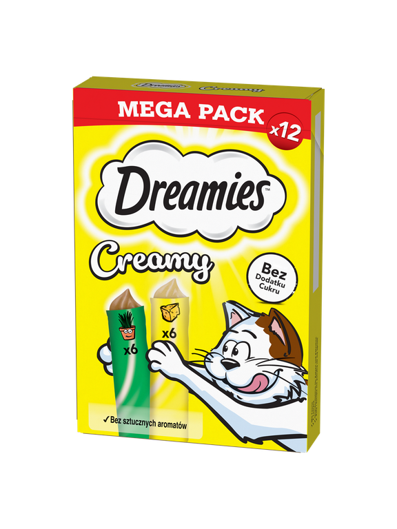 DREAMIES Creamy z serem i z kocimiętką 12x10g