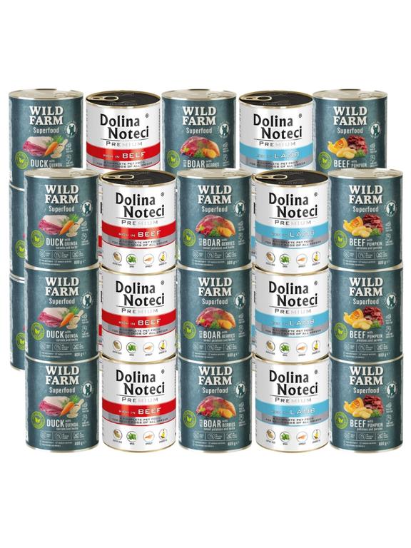 Dolina Noteci PREMIUM + WILD FARM Superfood Mix Smaków 30x800g