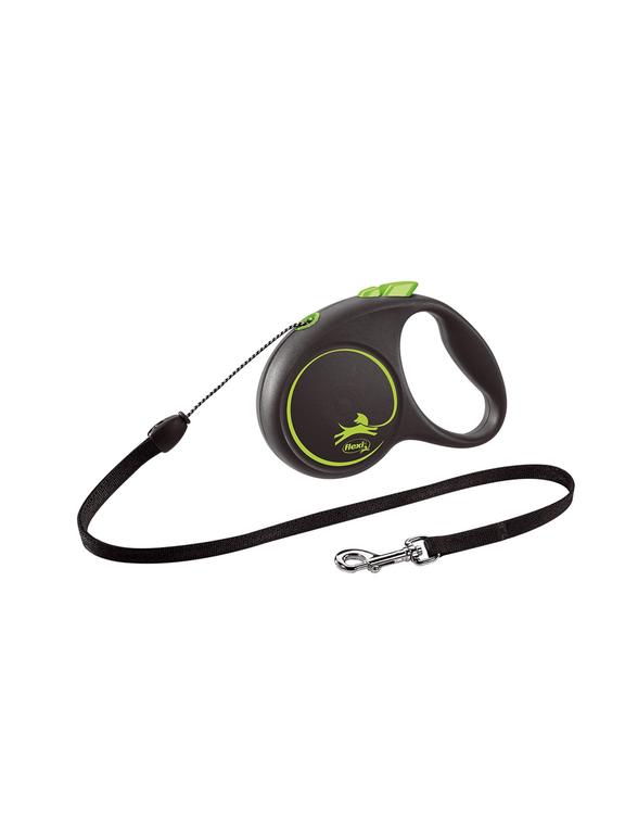 FLEXI Smycz oryginalna Black Design zielona S - 5m do 12kg - linka