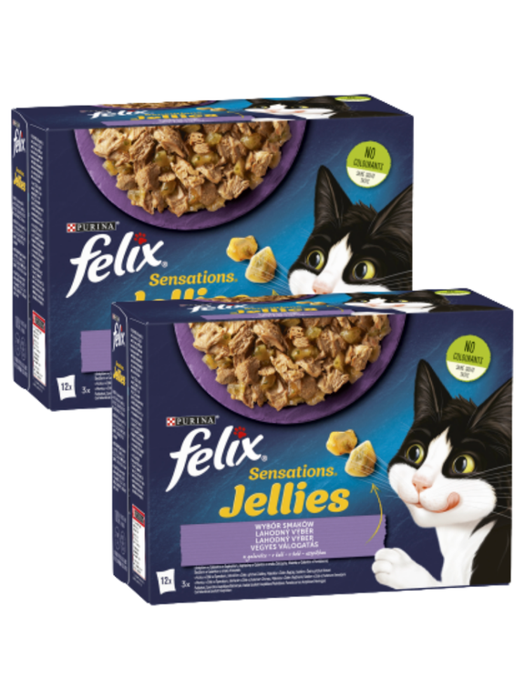 FELIX Sensation Jellies Karma dla kotów wybór smaków w galaretce 2x(12x85g)