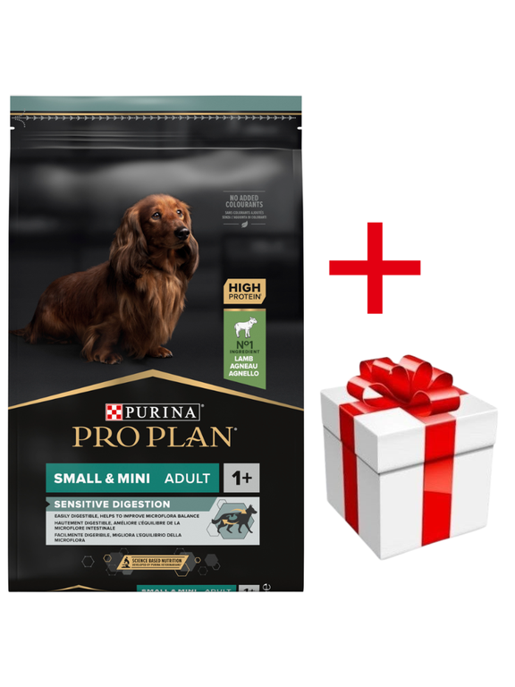 PRO PLAN Sensitive Digestion Small & Mini Karma dla psów bogata w jagnięcinę 7kg+ + niespodzianka dla psa GRATIS!