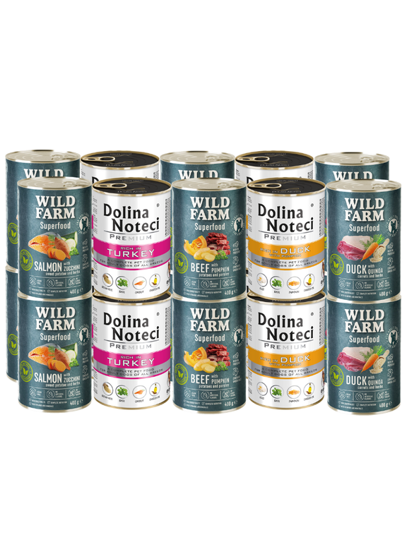 Dolina Noteci + WILD FARM Superfood Mix Smaków 20x400g