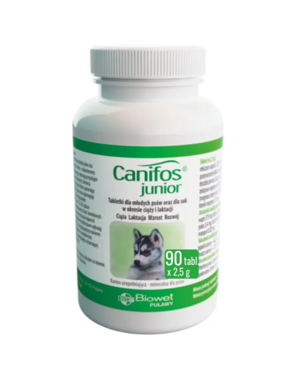 BIOWET Canifos Junior - tabletki dla psów, w okresie intensywnego wzrostu 90 tabl.