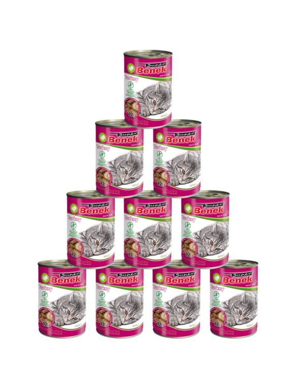Super Benek KOT bezzbożowe kąski z indykiem w sosie 10x415g