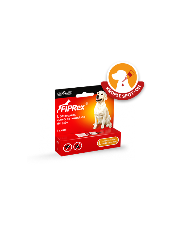 Fiprex L, 300 mg/4 ml, roztwór do nakrapiania dla psów