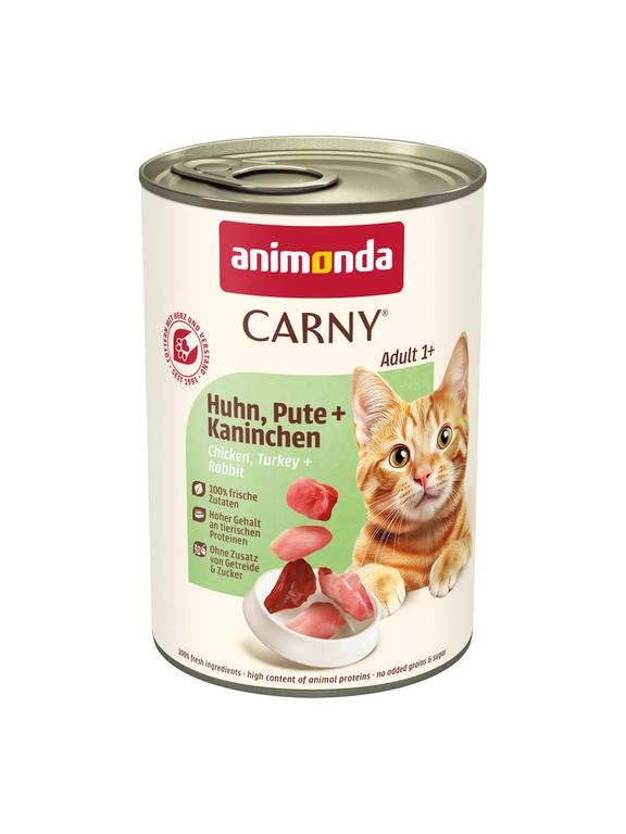ANIMONDA Cat Carny Adult smak: wołowina indyk i królik 400g