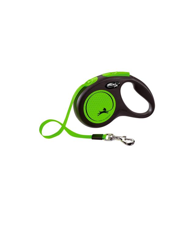 FLEXI Smycz oryginalna New Neon zielona S - 5m do 15kg - taśma