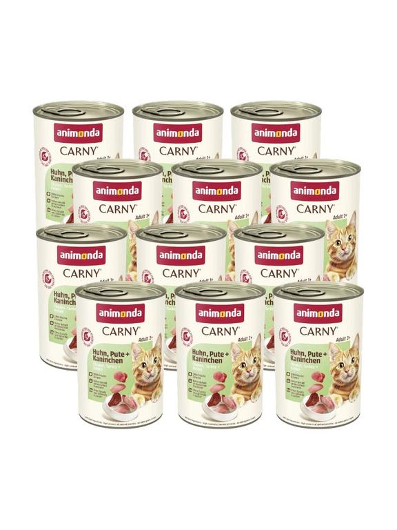 ANIMONDA Cat Carny Adult smak: kurczak, indyk, królik 12x400g