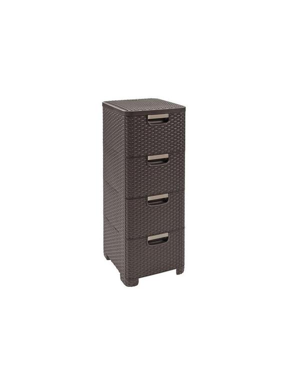 Curver Regał z szufladami 4x14L STYLE ciemny brąz