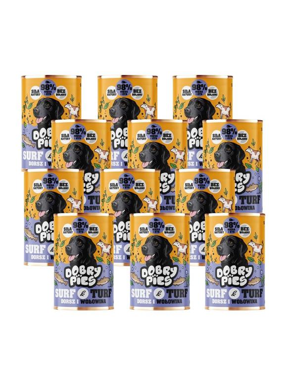 Dobry Pies Dorsz i wołowina 12x400g