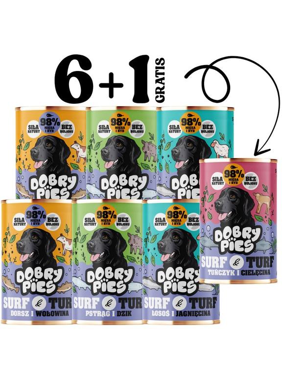 Dobry Pies mix smaków 6x400g + 400g GRATIS