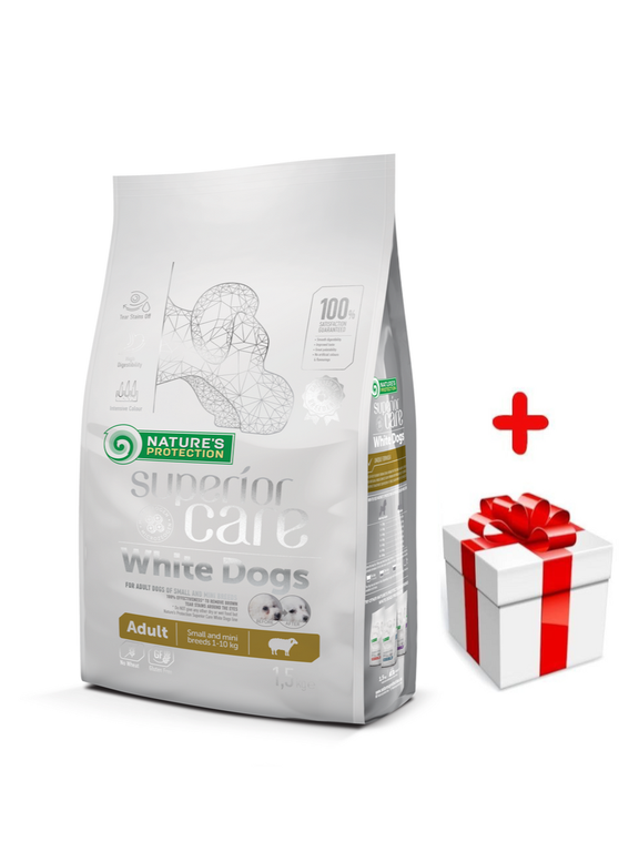 NATURES PROTECTION Superior Care White Dogs Adult 1,5kg + niespodzianka dla psa GRATIS!