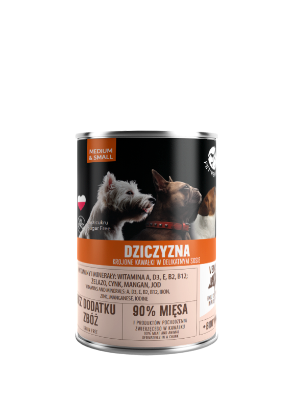 PetRepublic kawałki w sosie z dziczyzną 400g dla psa