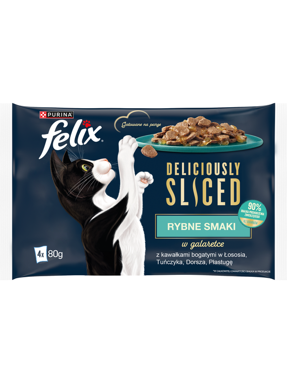 FELIX Deliciously Sliced Rybne Smaki Mokra karma dla kota 4x80g