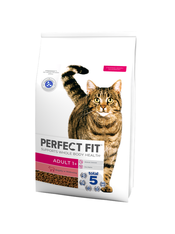 Perfect Fit™ - sucha karma pełnoporcjowa dla dorosłych kotów, bogata w wołowinę 7kg