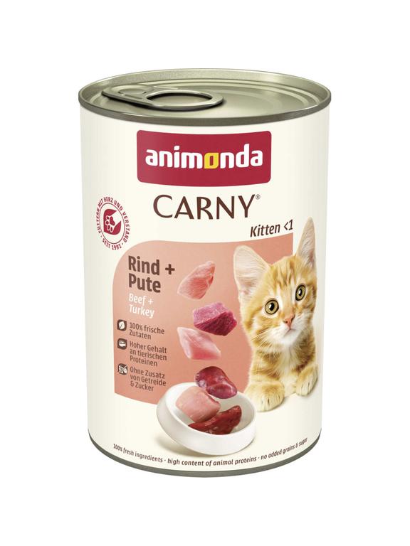 ANIMONDA Cat Carny Kitten smak: wołowina, indyk 400g