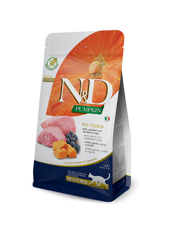 FARMINA N&D Pumpkin Feline Lamb & Blueberry Neutered Adult 300g
