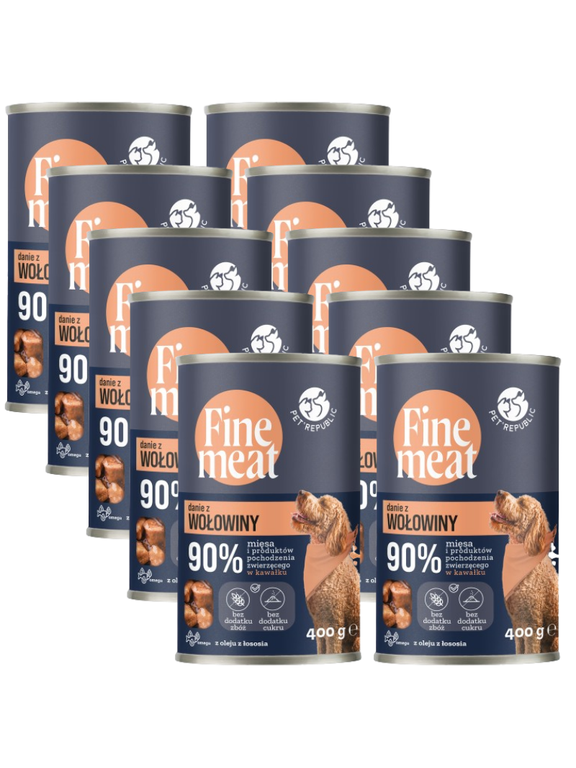 PetRepublic Fine Meat danie z wołowiny 10x400g dla psa