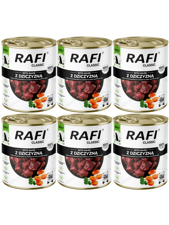 DOLINA NOTECI Mokra karma dla psa Rafi Classic z dziczyzną 6x800g