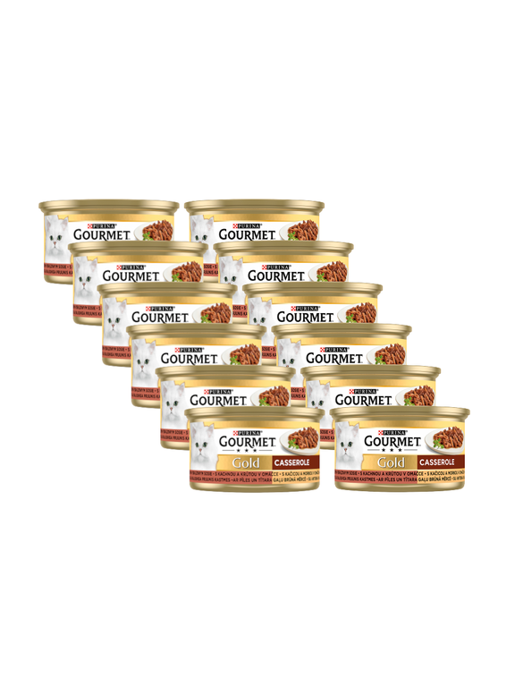 Purina Gourmet Gold kaczka/indyk w sosie 12x85g