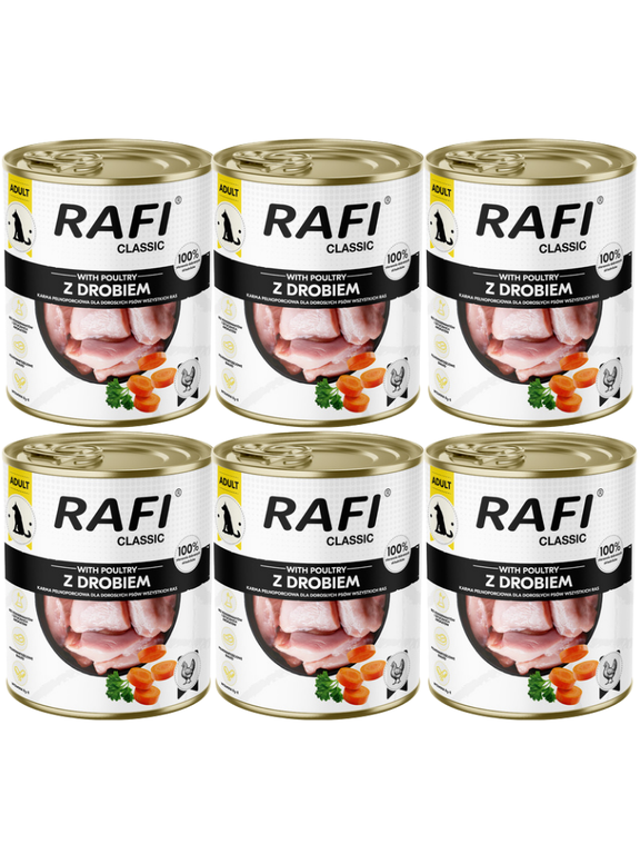 DOLINA NOTECI Mokra karma dla psa Rafi Classic z drobiem 6x800g