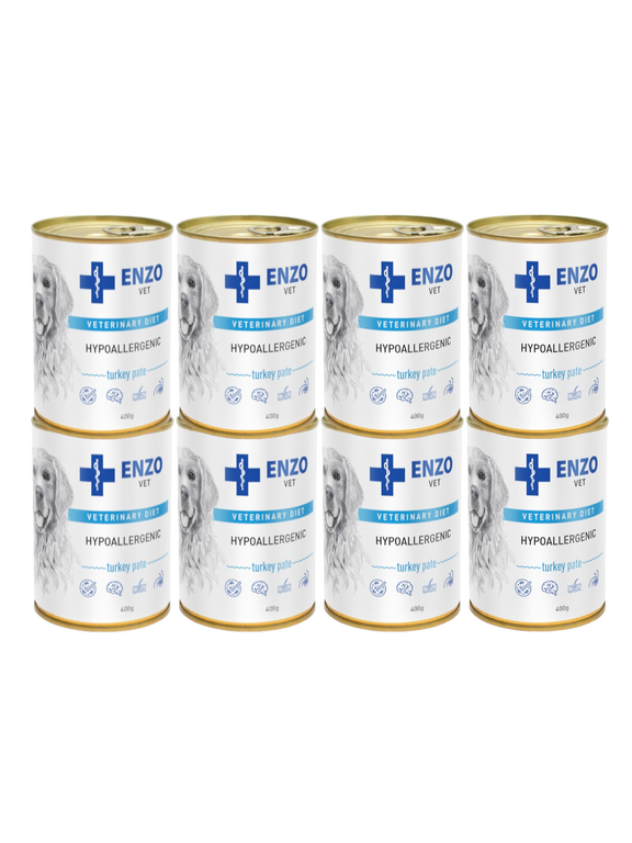ENZO VET Hypoallergenic dieta hypoallergiczna z indykiem dla psów 8x400g