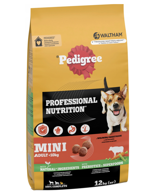 PEDIGREE sucha karma dla psa małe rasy z wołowiną i warzywami 12 kg
