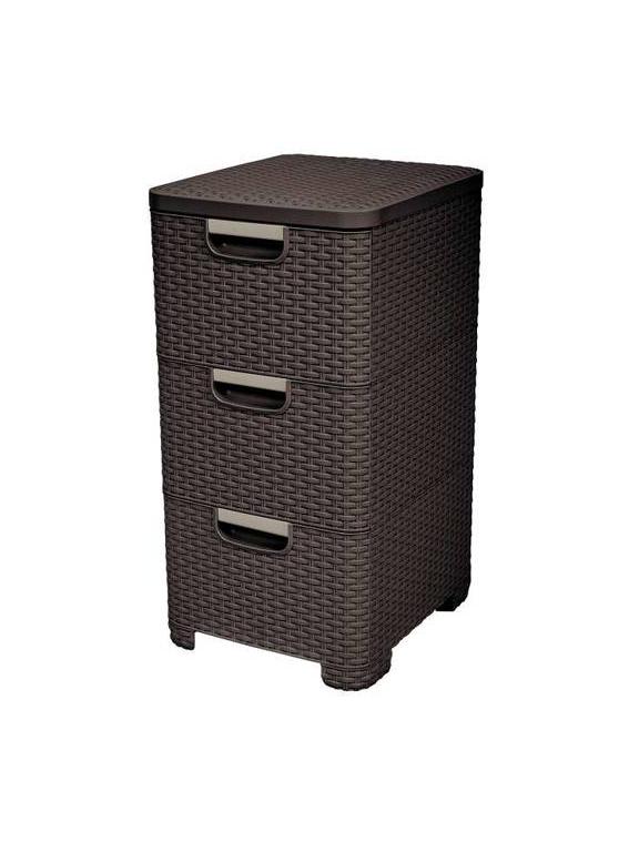 Curver Regał z szufladami 3x14L STYLE ciemny brąz