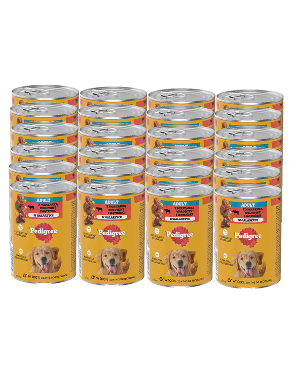 PEDIGREE Adult mokra karma pełnoporcjowa dla dorosłych psów, z wołowiną w galaretce 24x400g