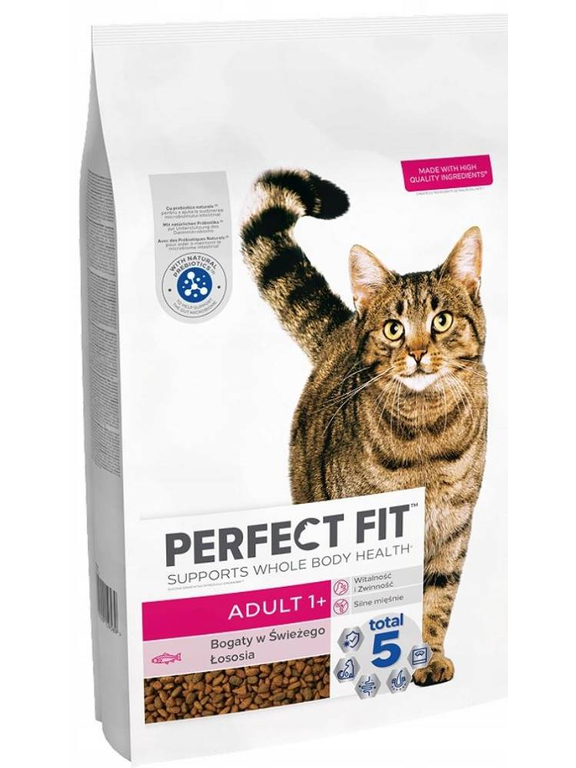 PERFECT FIT Adult 1+ sucha karma dla dorosłych kotów bogata w łososia 7kg