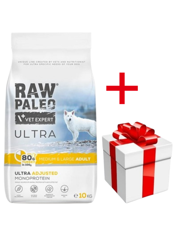 Vetexpert Raw Paleo Turkey Adult Medium/ Large 10kg  + niespodzianka dla psa GRATIS!