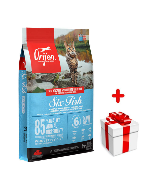 ORIJEN Six Fish cat 5,4kg + niespodzianka dla kota