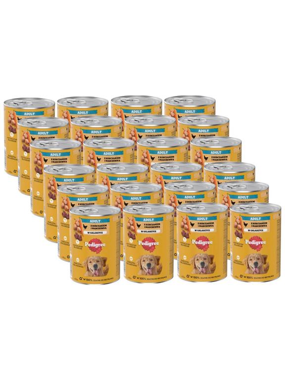 PEDIGREE Adult mokra karma dla dorosłych psów, z kurczakiem i marchewką w galaretce 24x400g