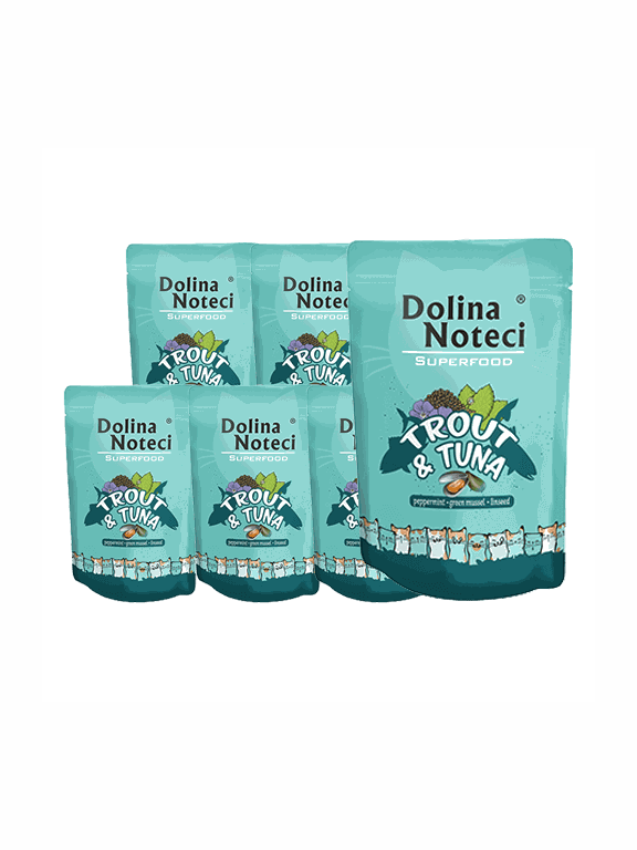 DOLINA NOTECI Superfood pstrąg i tuńczyk saszetka 10x85g