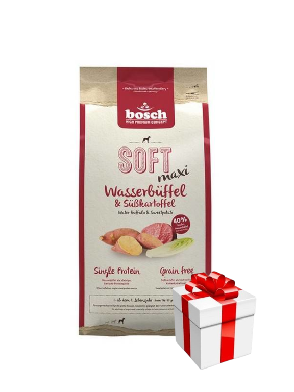 Bosch Soft Maxi Bawół Wodny & Bataty 12,5kg + Niespodzianka dla psa GRATIS
