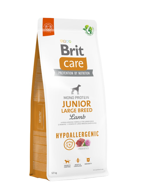 BRIT CARE Dog Hypoallergenic Junior Large Breed Lamb 12kg