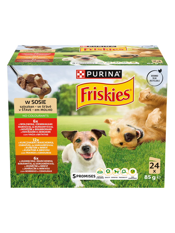 PURINA Friskies Karma dla dorosłych psów w sosie 24 x 85 g