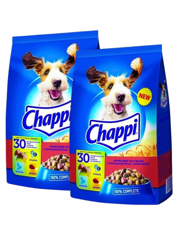 CHAPPI 2x9kg - sucha karma dla psów z wołowiną, drobiem i warzywami