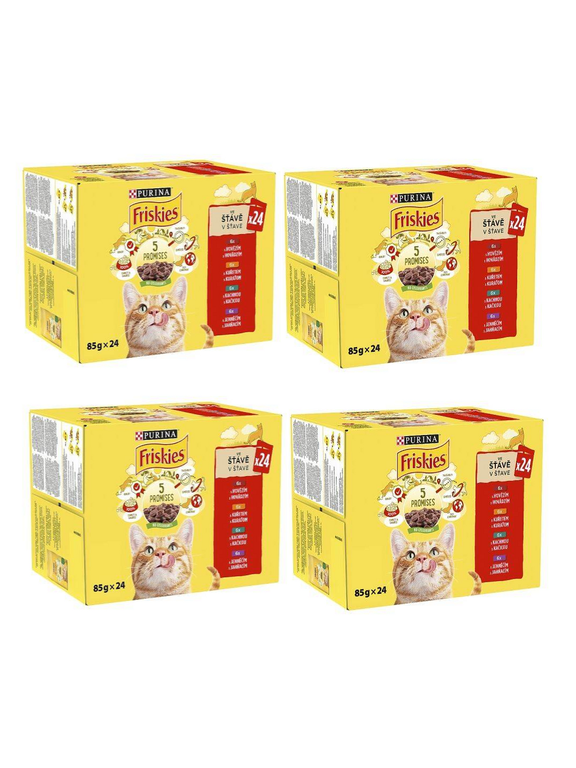 PURINA Friskies Cat mięso w sosie MIX smaków 96x85g