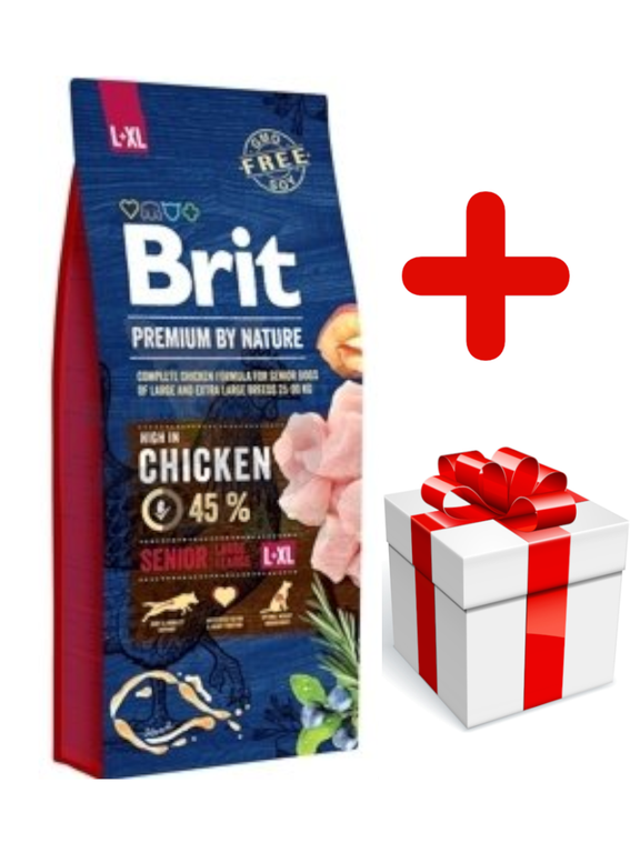 BRIT Premium By Nature Senior L+XL 15kg + niespodzianka dla psa GRATIS!