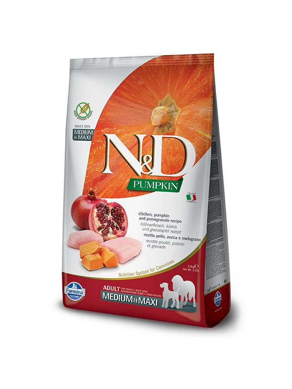 Farmina N&D Pumpkin Grain Free canine CHICKEN AND POMEGRANATE ADULT MEDIUM & MAXI 12kg/ opakowanie uszkodzone (8088)!!