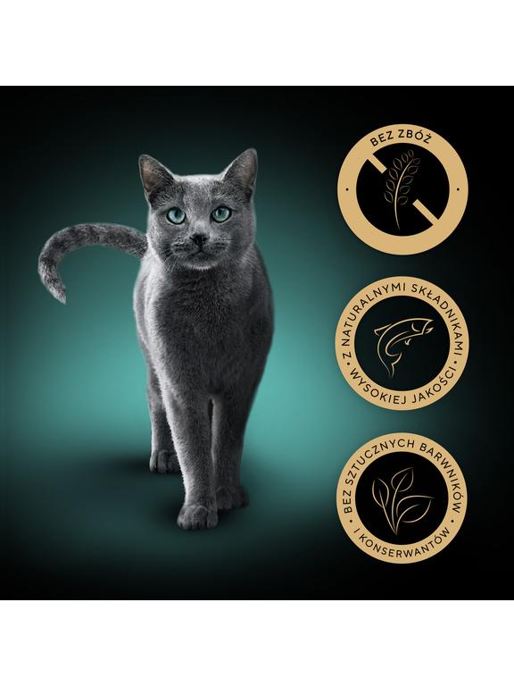SHEBA Nature’s Collection tacka 22x85 g – mokra karma pełnoporcjowa dla dorosłych kotów, kawałki z łososiem przybranym groszkiem, w sosie
