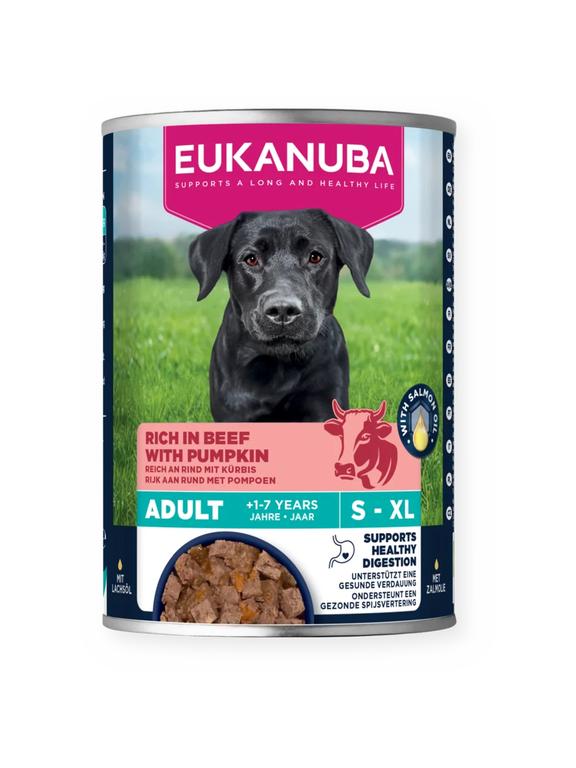 EUKANUBA Mokra karma dla psów dorosłych, bogata w wołowinę i dynię 400 g