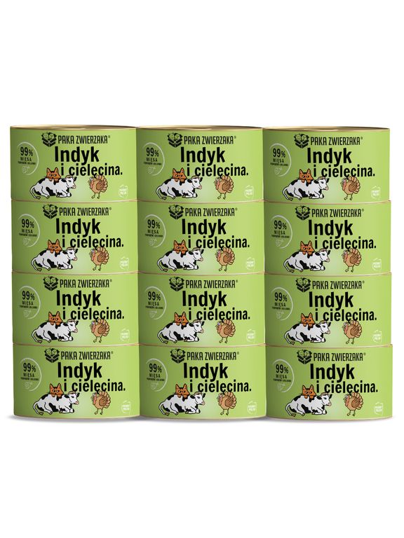 Paka Zwierzaka- karma mokra Indyk i cielęcina 12x200g