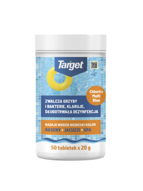 CHLORTIX MULTI BLUE - ZWALCZA GLONY I DEZYNFEKUJE WODĘ BASENOWĄ 1 KG (50 X 20 GR)