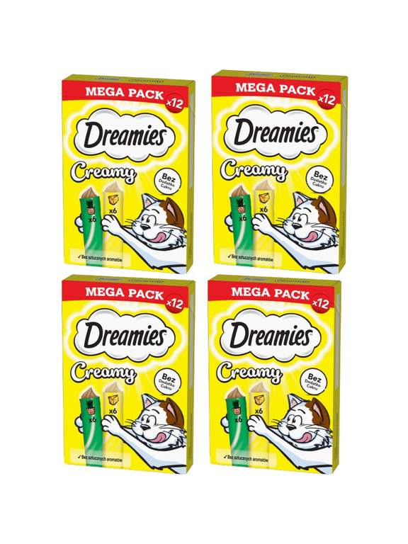 DREAMIES Creamy z serem i z kocimiętką 4x(12x10g)