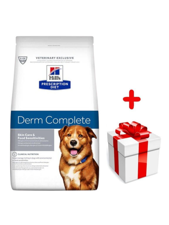 HILL'S PD Prescription Diet Canine Derm Complete 12kg + niespodzianka dla psa GRATIS!