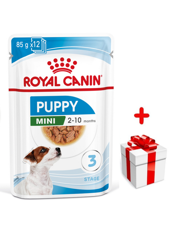 ROYAL CANIN Mini Puppy 12x85g karma mokra w sosie dla szczeniąt do 10 miesiąca, ras małych + niespodzianka dla psa GRATIS!