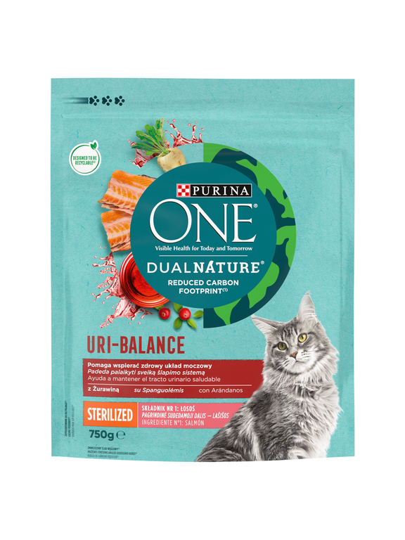 PURINA ONE® DualNature® URI-BALANCE Sterilized z Żurawiną, Składnik nr 1 Łosoś 750g